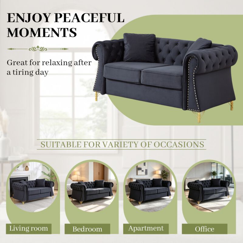 Blust 58.5" Chesterfield Loveseat image number 5