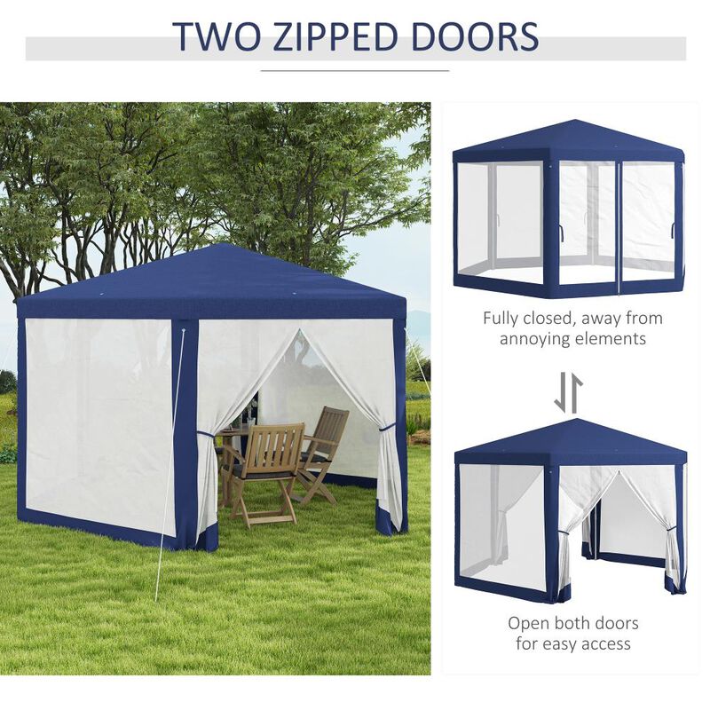 Hivvago 13' x 11' Hexagon Party Tent Canopy with Protective Mesh Walls image number 4