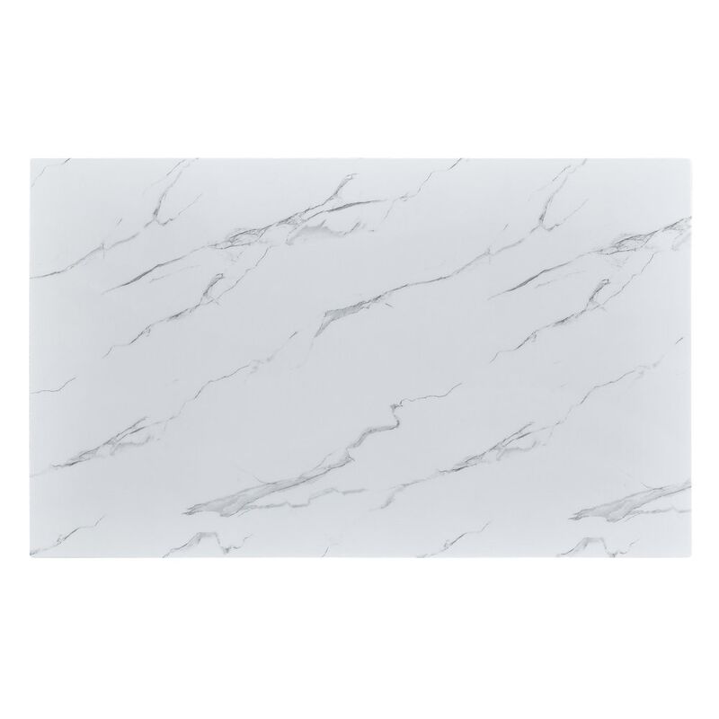 Best Quality Furniture 78 Rectangular marble dining table with a gold color stainless steel base