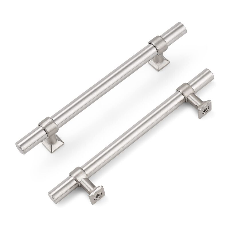 knobelite 30 Pack Hole Centers 5 inch Brushed Nickel Cabinet Handles Stainless Steel Kitchen Dresser Pulls with Zinc Alloy T Bar