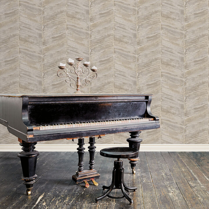 Utopia Chevron Bronze Brown Wallpaper G67773