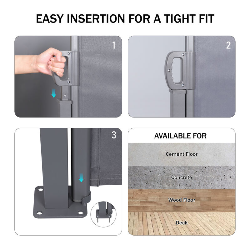 Retractable Privacy Screen Awning, UV Resistant & Waterproof Side Screen for Patios and Decks
