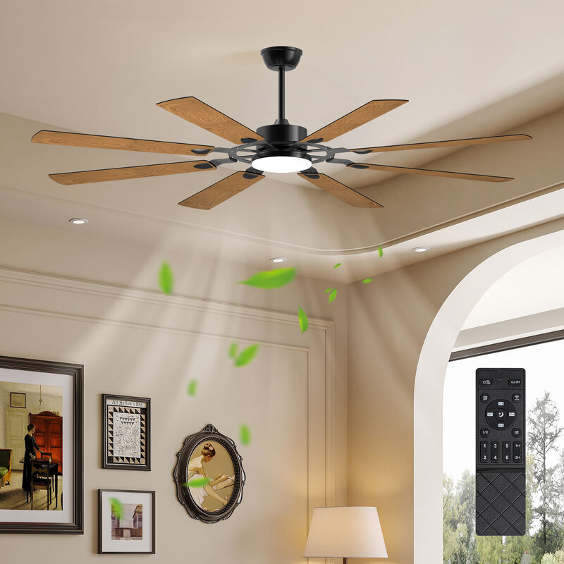 Modern 72-Inch Indoor/Outdoor Ceiling Fan &ndash; Dimmable LED, Energy-Saving DC Motor image number 5