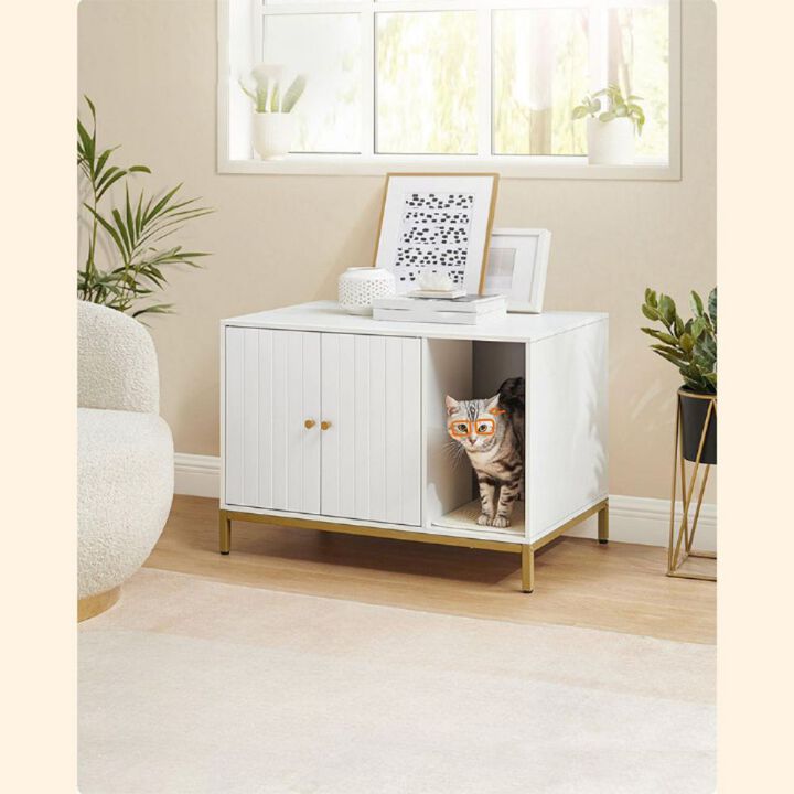 Hidden Cat Litter Box Furniture with Concealed Storage and Stylish Design