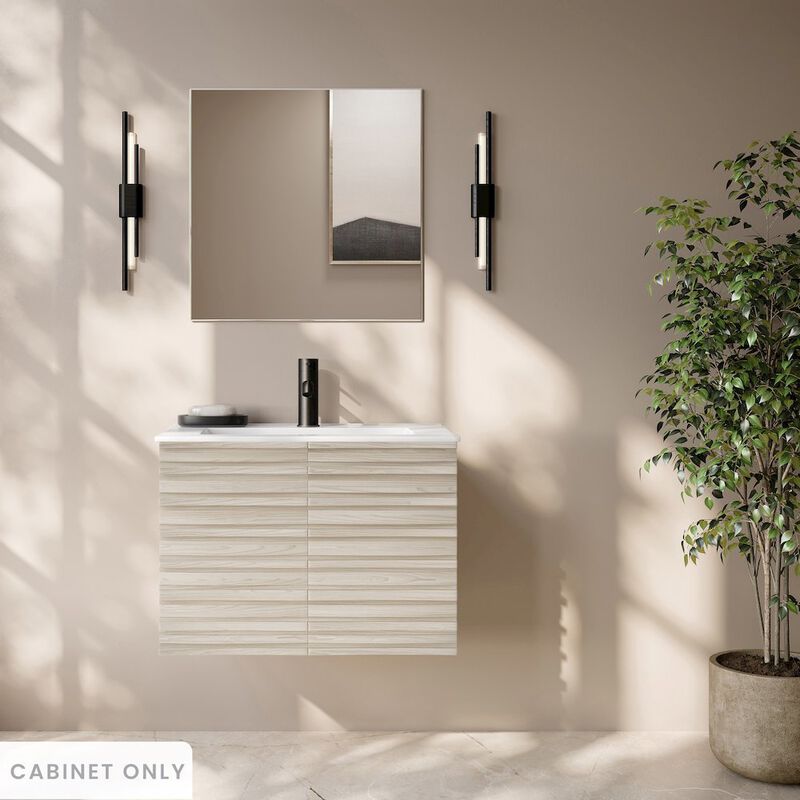 Cascade 30" Wall-Mounted Bathroom Vanity Cabinet without Top in White Oak image number 1