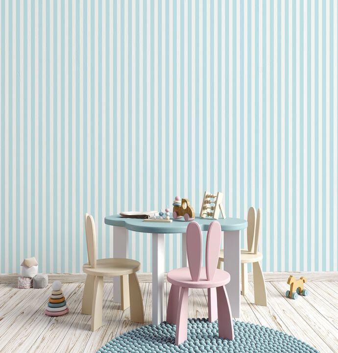 Tiny Tots 2 Regency Stripe Blue Wallpaper G78400