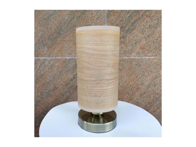 Wood Metal Table Lamp For Living Room Bedroom Bedside Bronze image number 3
