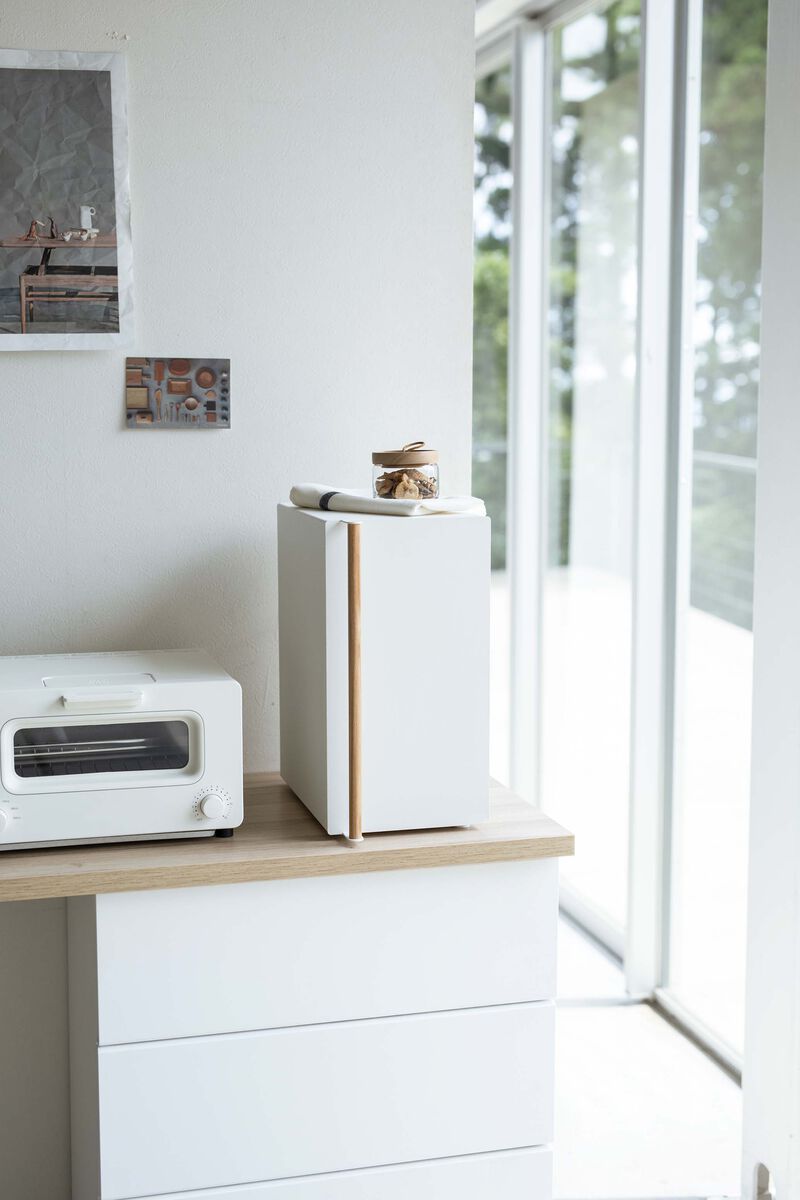 Bread Box - Tall, White & Wood