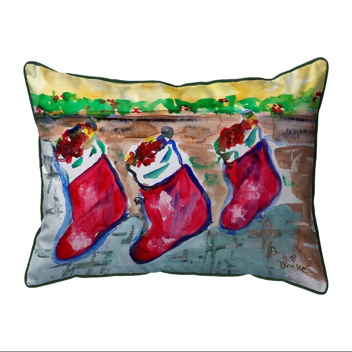 Betsy Drake  11 x 14 in. Christmas Stockings Small Indoor & Outdoor Pillow