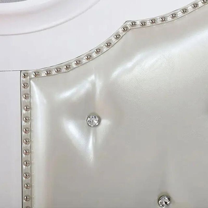 Simple Relax Leatherette and Wood Full Bed in White image number 2