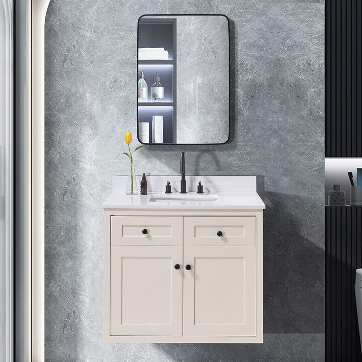 Altair 37. in Composite Stone Vanity Top in Snow White with White Sink
