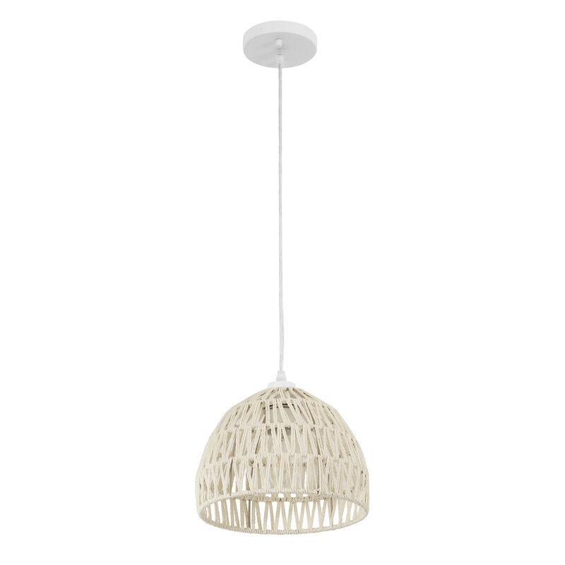 Campana Bohemian Modern Woven Rattaniron LED Pendant