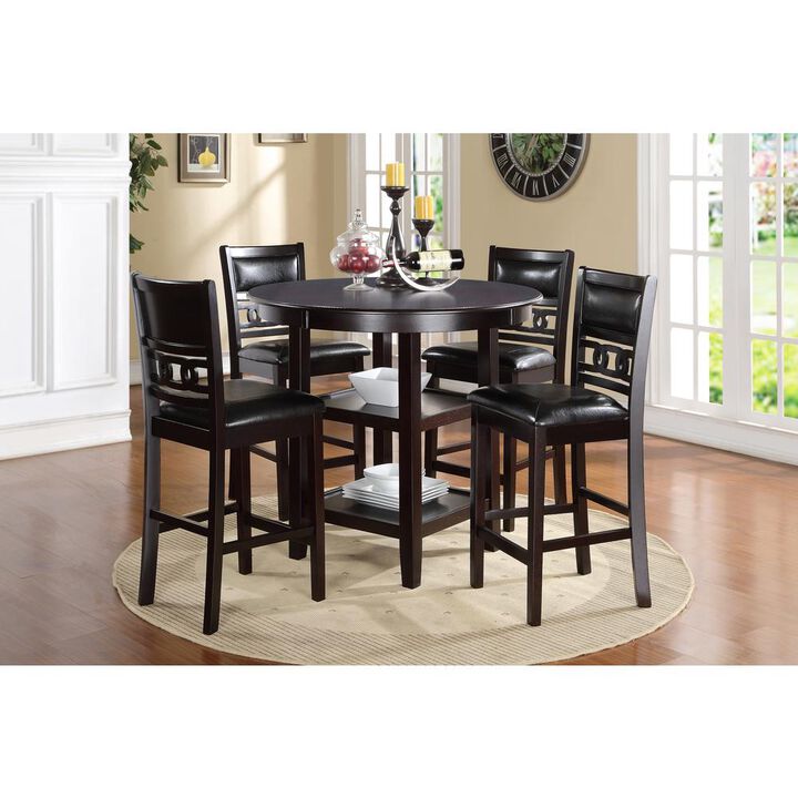 New Classic Furniture Furniture Gia 5-Piece Transitional Wood Dining Set in Ebony