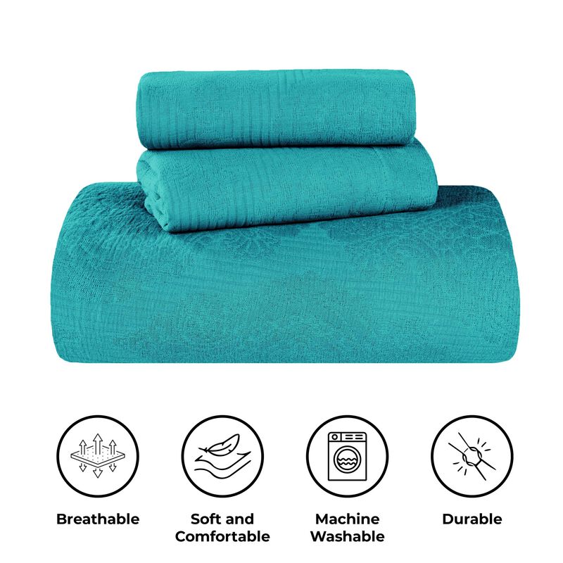 Soft Cotton Matelasse Bedspread Set, Lightweight Textured Bedding image number 3