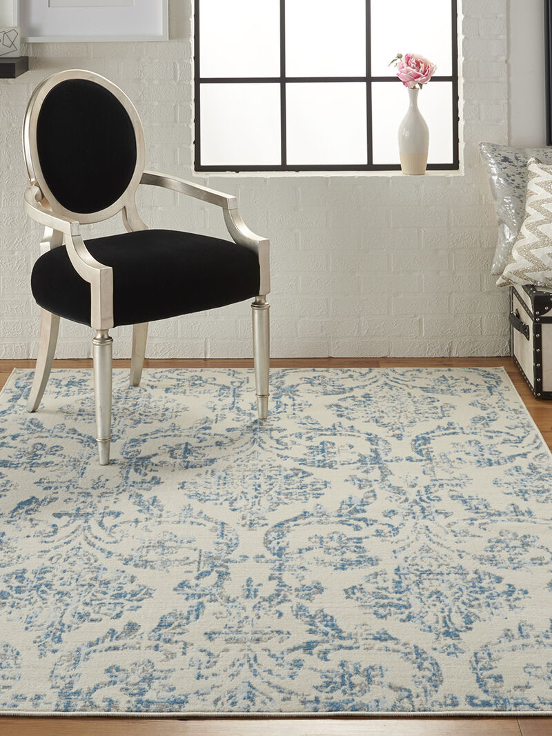 Jubilant JUB09 Ivory/Blue 5'3" x 7'3" Rug