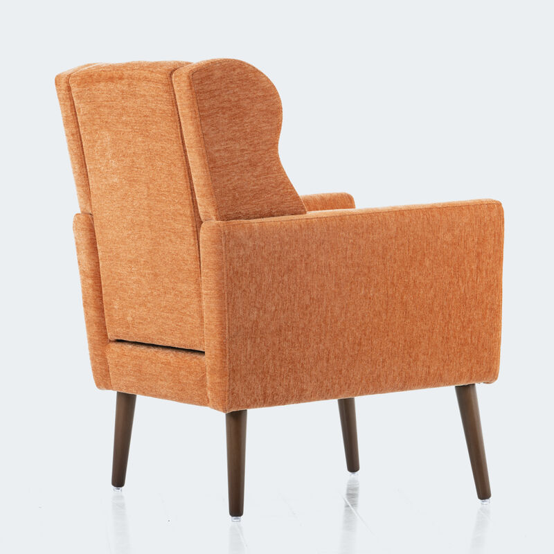 Streamdale Mid Century Modern Orange Upholstered Accent Chair image number 9