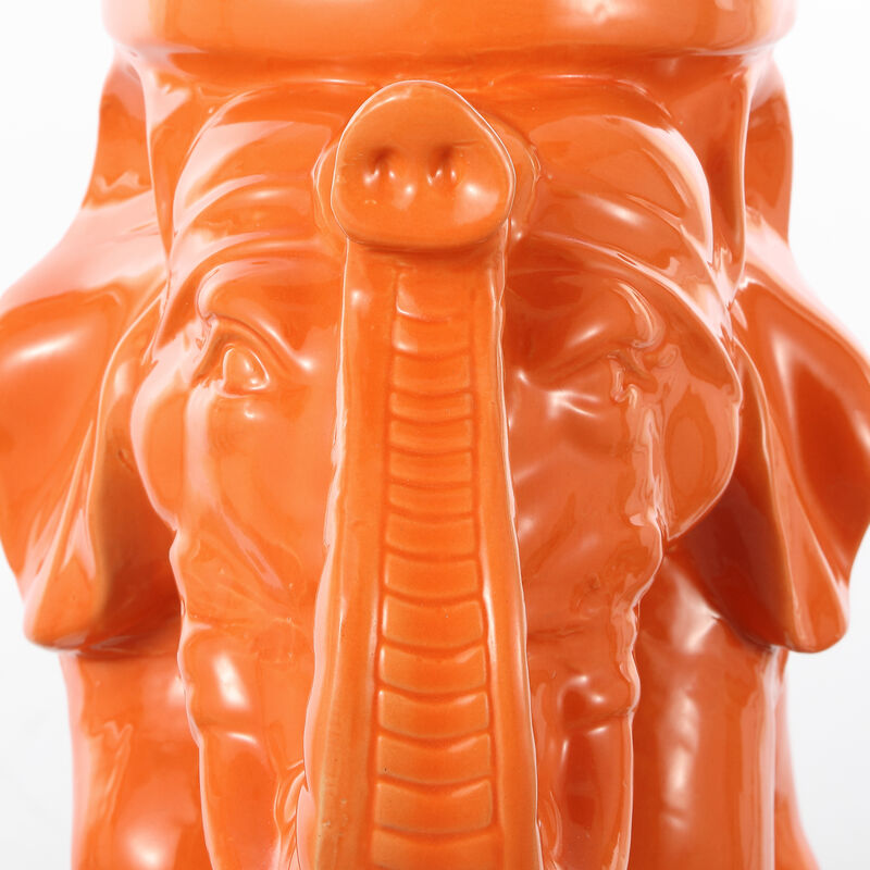 White Elephant Ceramic Garden Stool