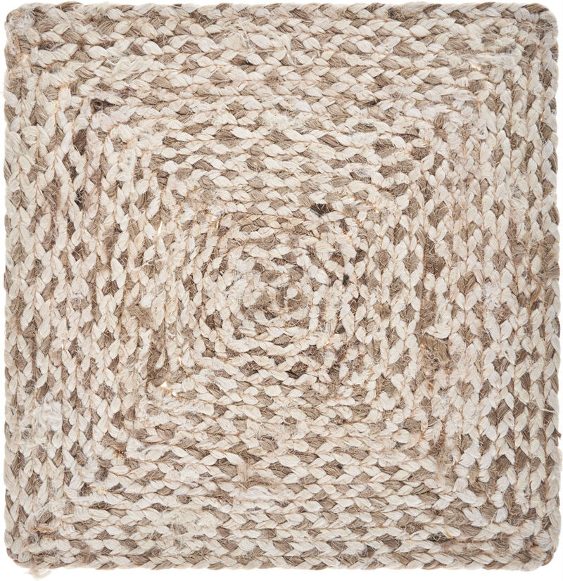 HomeRoots 15" Set of Four Ivory And Natural Jute Square Placemats image number 2