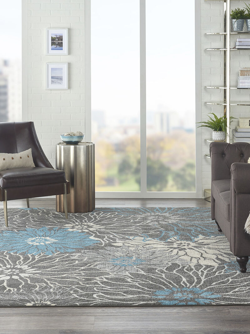 Passion PSN17 Chracoal/Blue 6'7" x 9'6" Rug image number 2