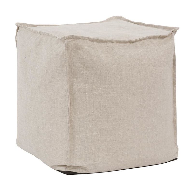 Howard Elliott Square Pouf Prairie Linen image number 1