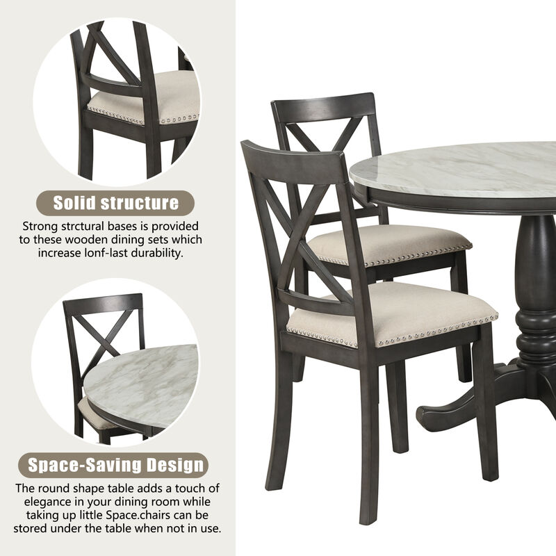 Streamdale Solid Wood Dining Set for 4