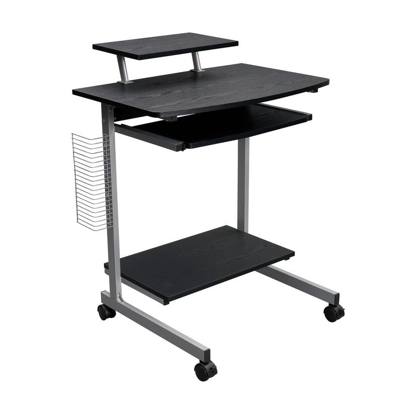 Techni Mobili Compact Computer Cart With Storage . Color: Espresso