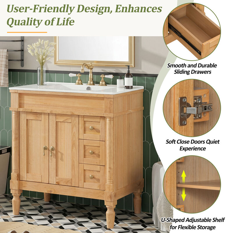 Famref 30-Inch Modern Bathroom Vanity image number 3
