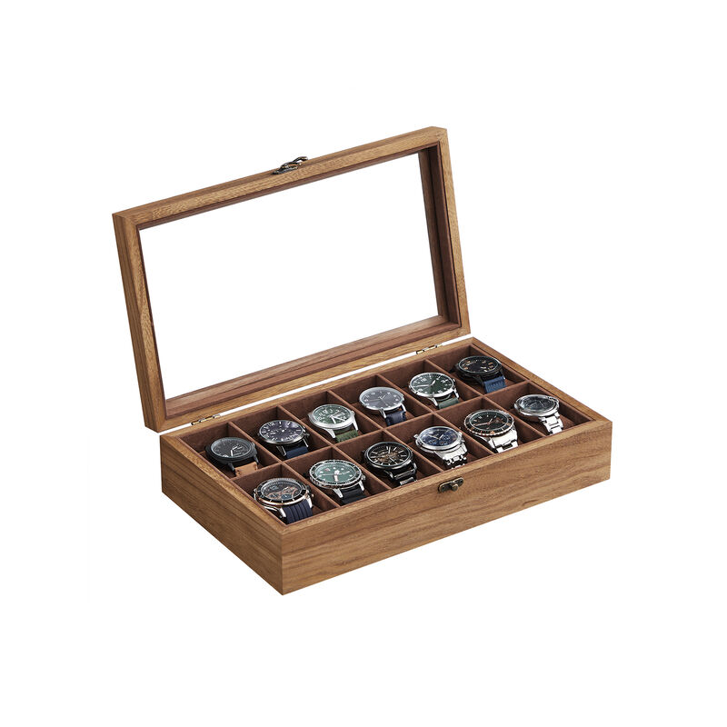 12-Slot Wooden Watch Box for Elegant Timepiece Storage