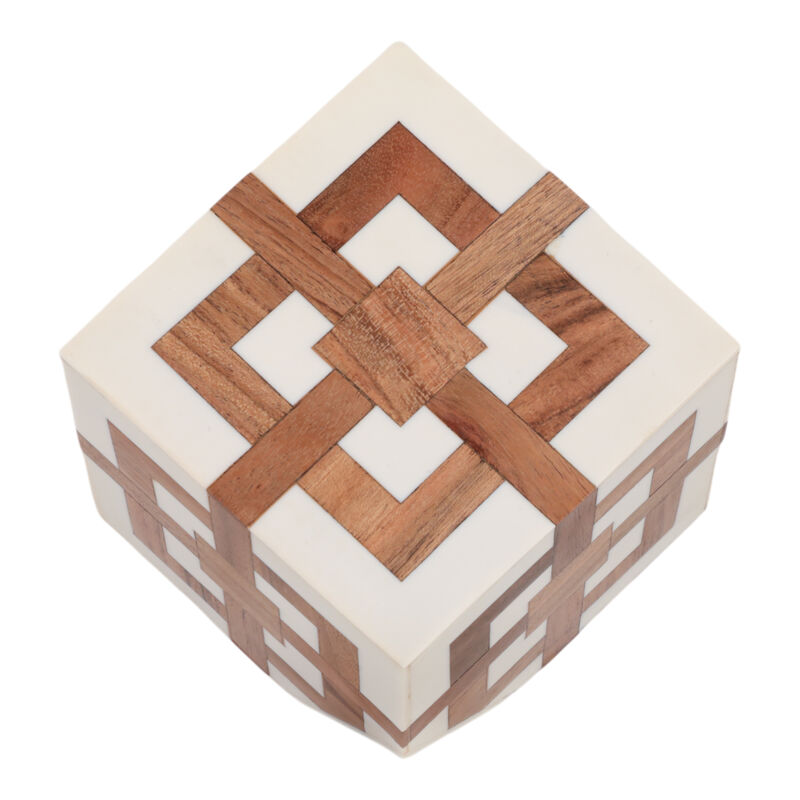 4" Wood Inlay Resin Cube image number 3
