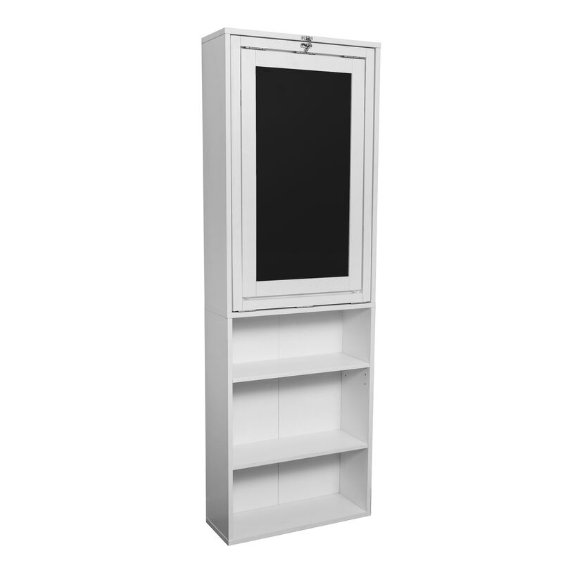Folding Desk Bookcase Cabinet with Blackboard/Chalkboard