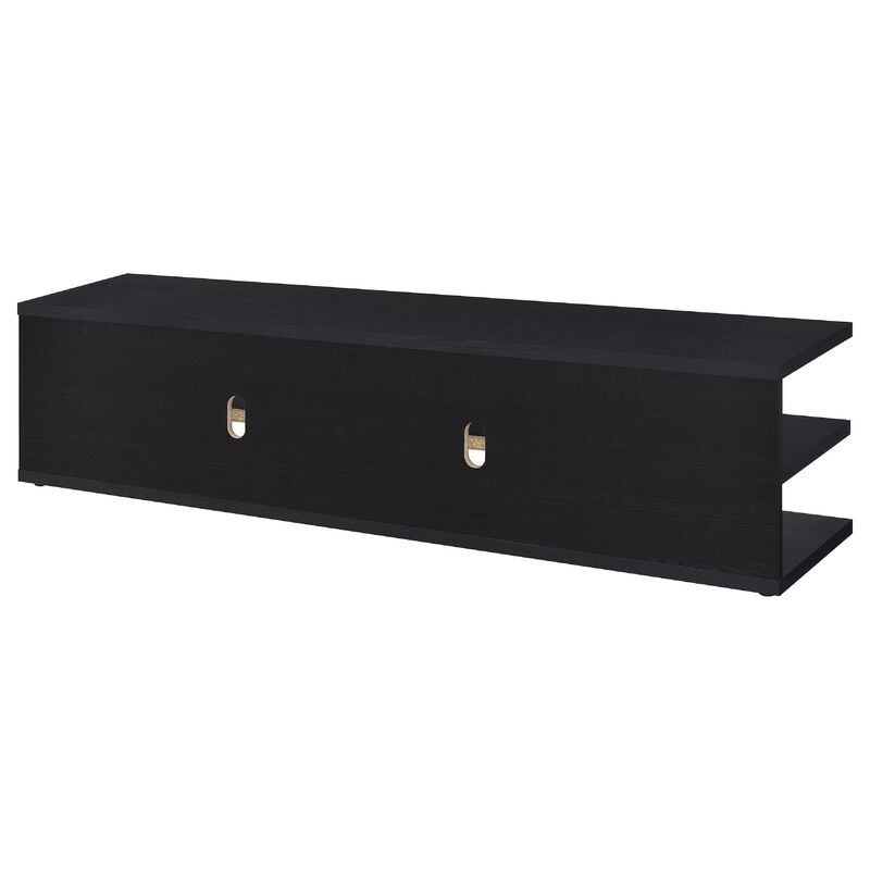 Carie TV Stand Media Console, 2-Tier Open Shelves, Wood image number 6