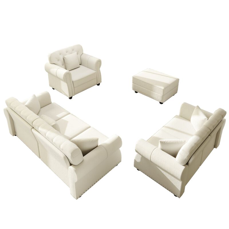 Rimhes Velvet Chesterfield Sofa Set image number 8