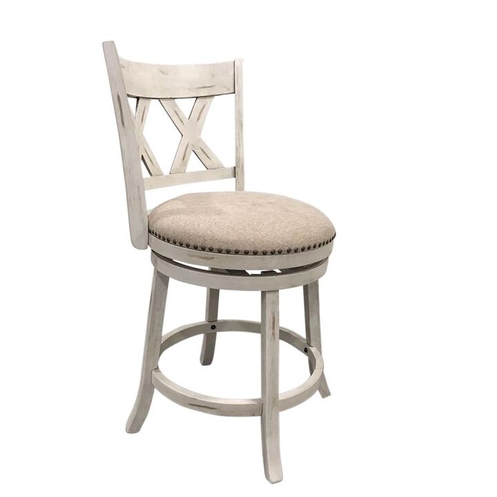 Carolina Living Sussex Deluxe Swivel Barstool - Set of 2 - Sand - Beige Upholstery