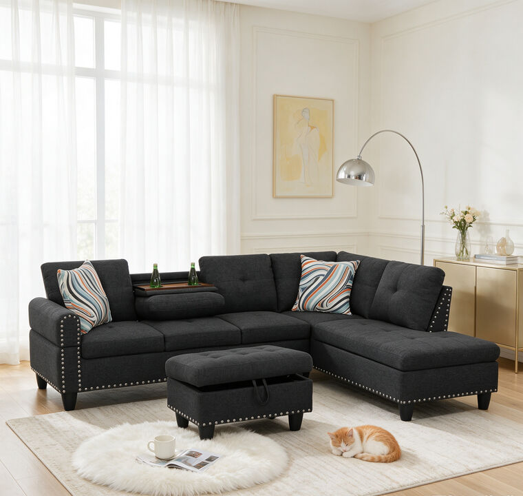 Lesfur L-Shaped Sectional Couch