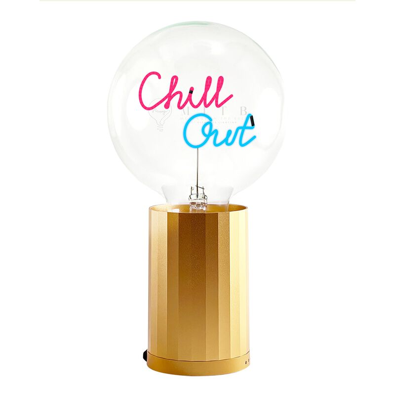 Bulb CHILL OUT Red/ Blue with Base Table Lamp PORTABLE Rose Gold image number 0