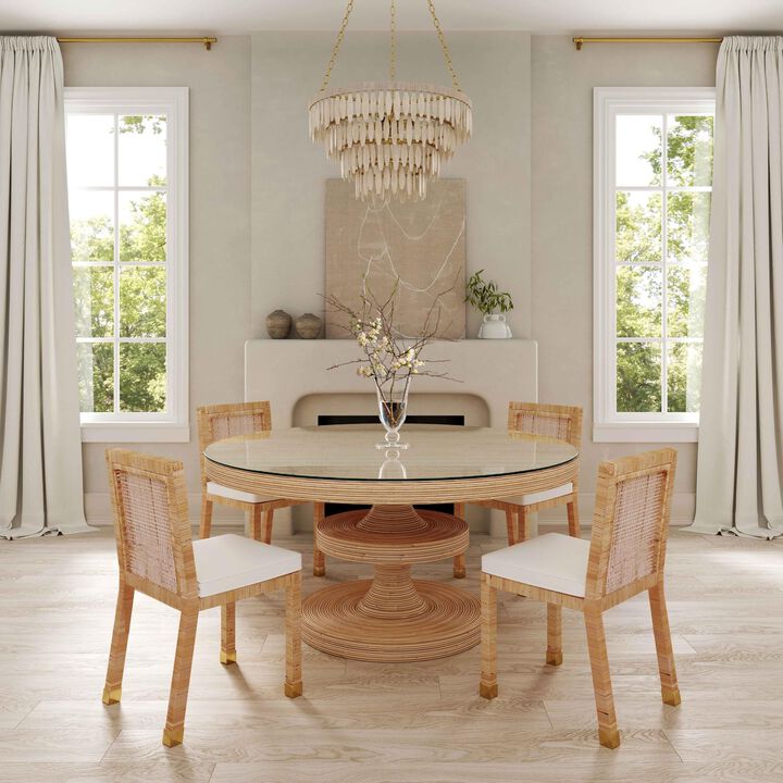 Casafoyer Amara Rattan Performance Fabric Dining Chair