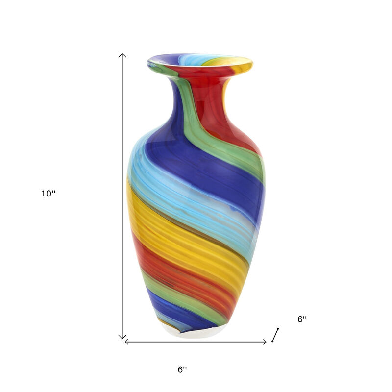 Abstract Round Murano Glass Table Vase &ndash; Stylish Vase for Dining Table, Coffee Table, or Entryway