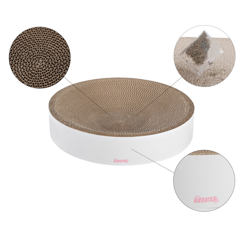 Nelson Modern Cardboard Round Bowl Cat Scratcher with Catnip