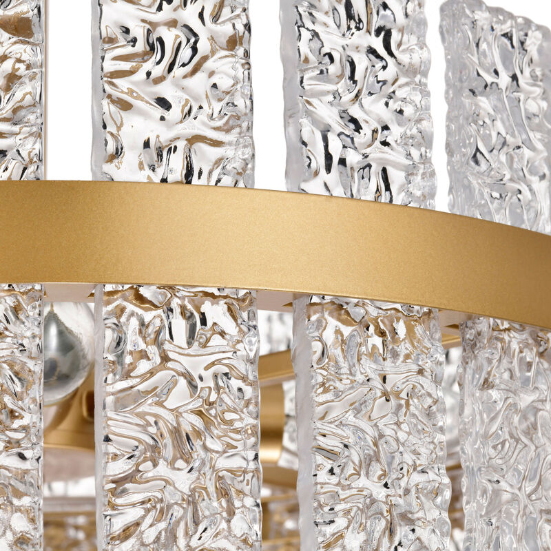 Gina Glossy Bronze 4-light Drum Glass Strip Flush Mount image number 6