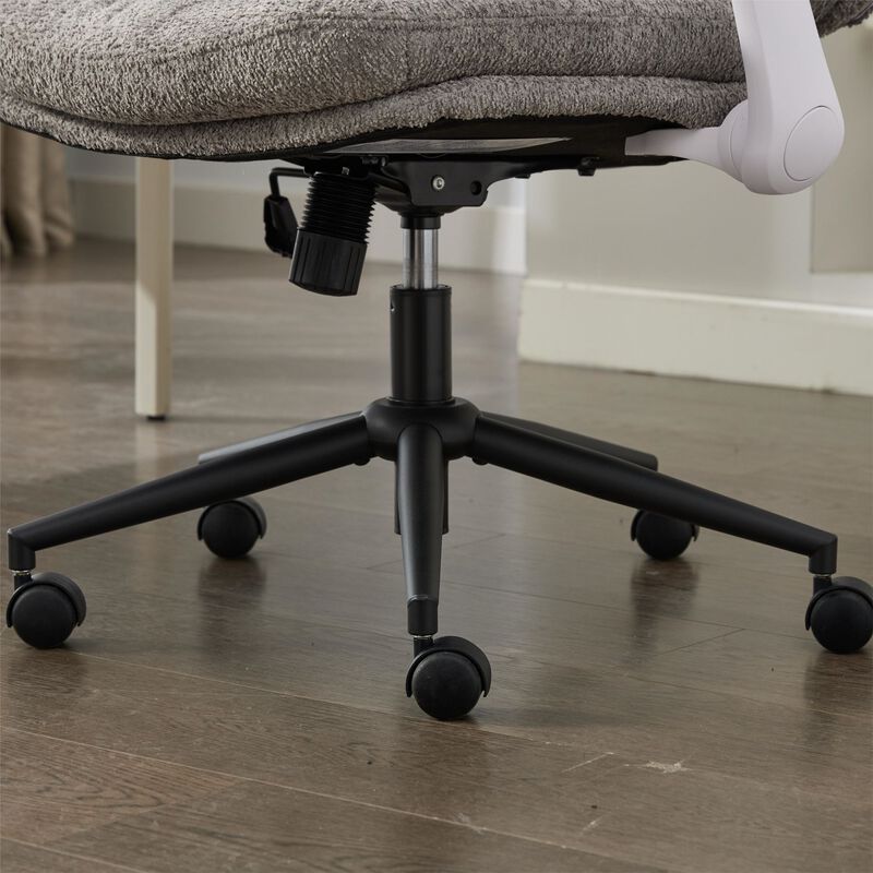 Cross Legged Chair with Flip-up Armrests, Comfy Swivel Chairs with Wide Seat image number 8