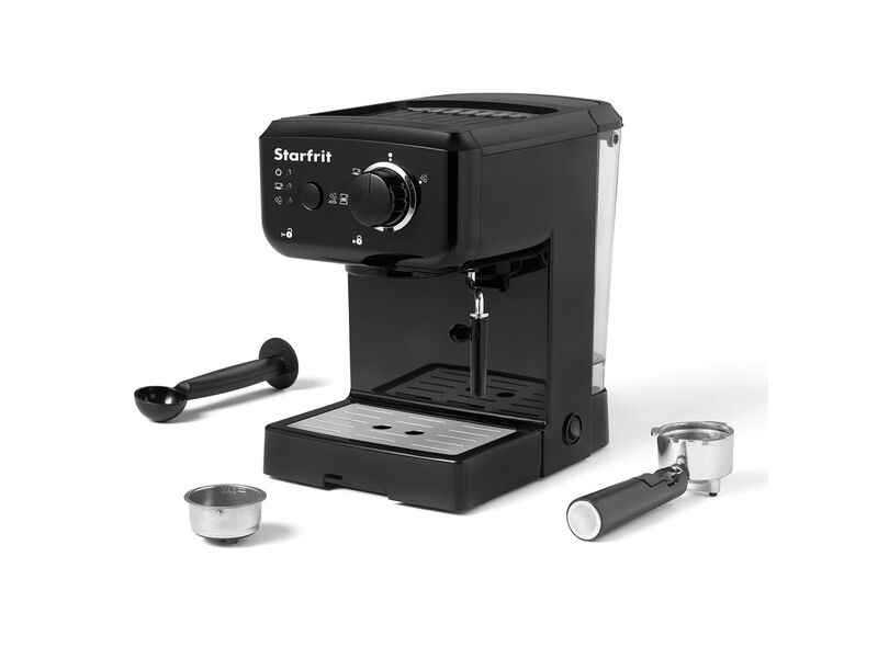 Starfrit - Espresso and Cappuccino Coffee Machine, Includes Rotating Steam Nozzle and Milk Frother, Black image number 7