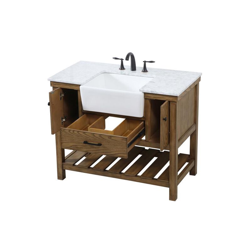 Elegant Kitchen and Bath 42 inch Single bathroom vanity in driftwood