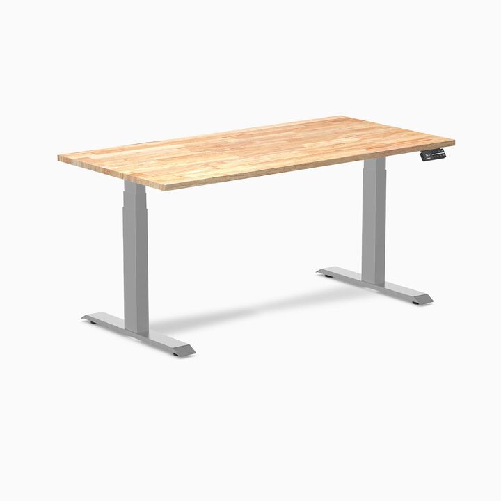 Desky Dual Rubberwood Sit Stand Desk