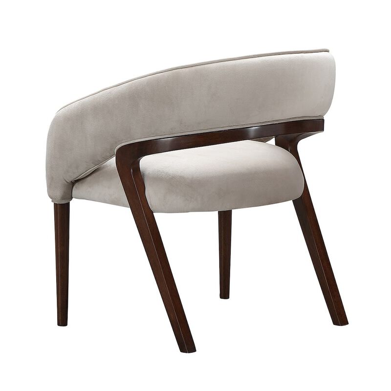 Michael Amini Houston Vanity Chair - Porcini/Walnut