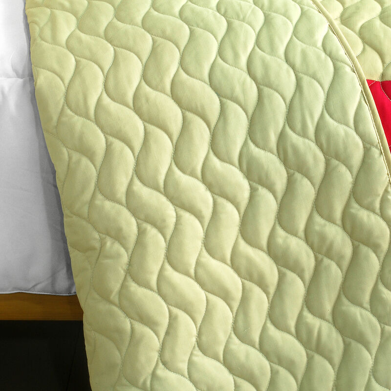 3 Piece Queen Patchwork Quilt Set Snow Queen Bedroom Bedding image number 3