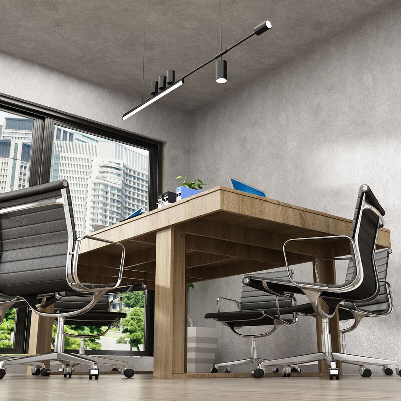 86.6 in. Width, Retangular Wood Grain Wooden Computer Desk, Writing Desk, Natural with Wooden Frame