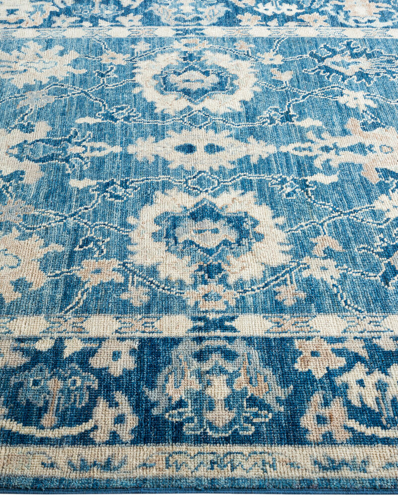 Oushak, One-of-a-Kind Hand-Knotted Area Rug  - Light Blue, 5' 2" x 6' 11"