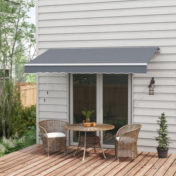 Hivvago Manual Retractable Patio Awning with UV Protection
