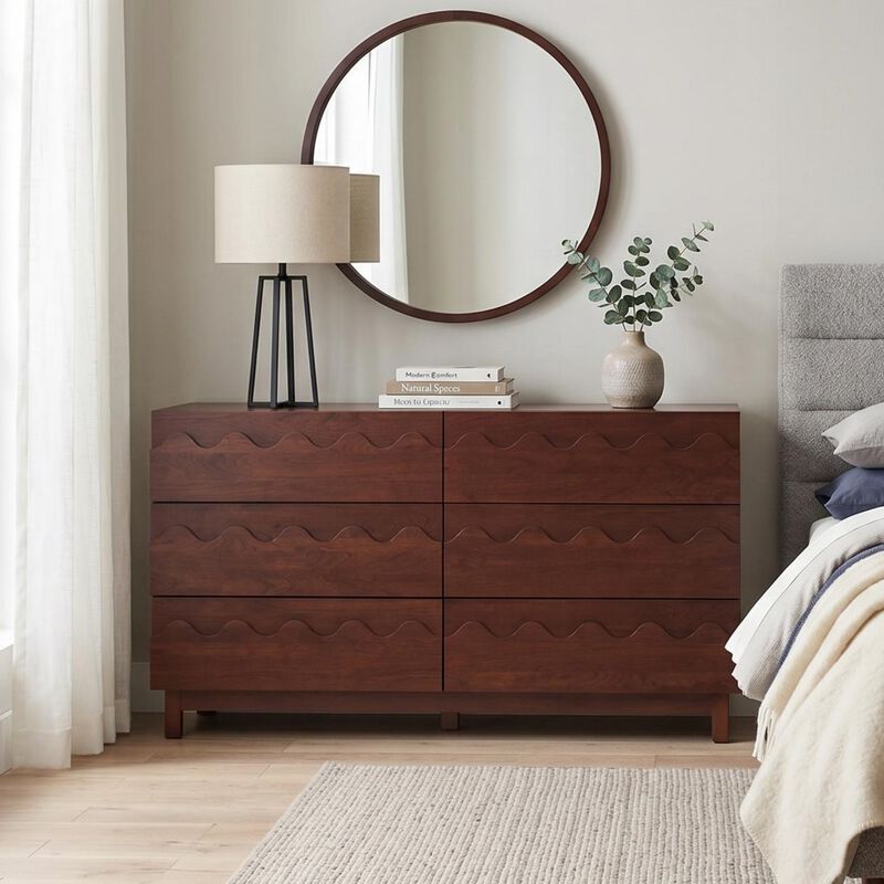 60" W Modern 6-Drawer Storage Dresser Chest image number 1