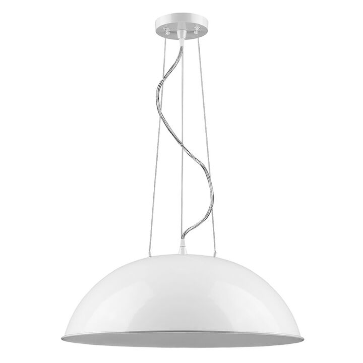 Hivvago Layla 1-Light White Bowl Pendant